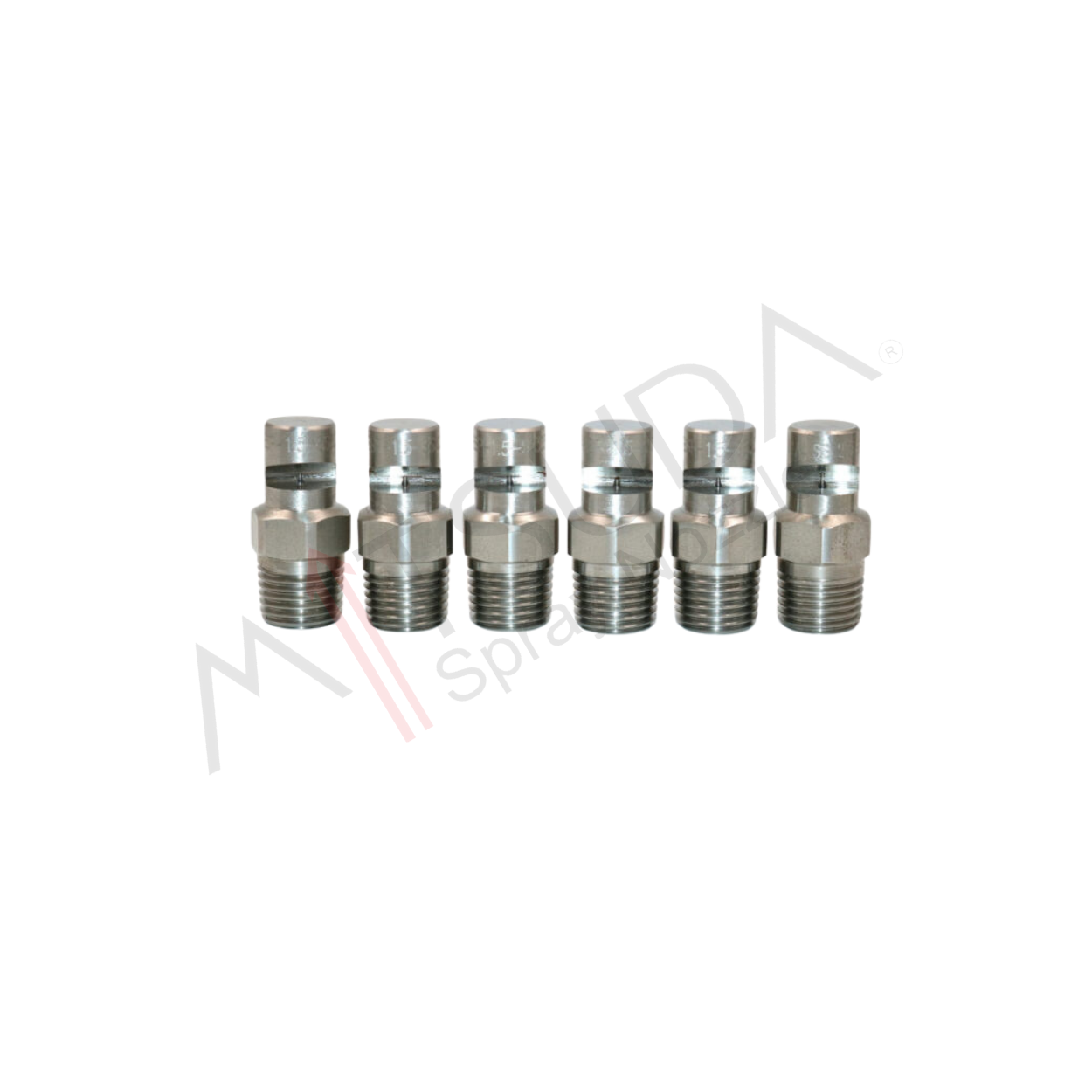 In which industries are Mitsuda flat fan nozzles commonly used, and for what applications?